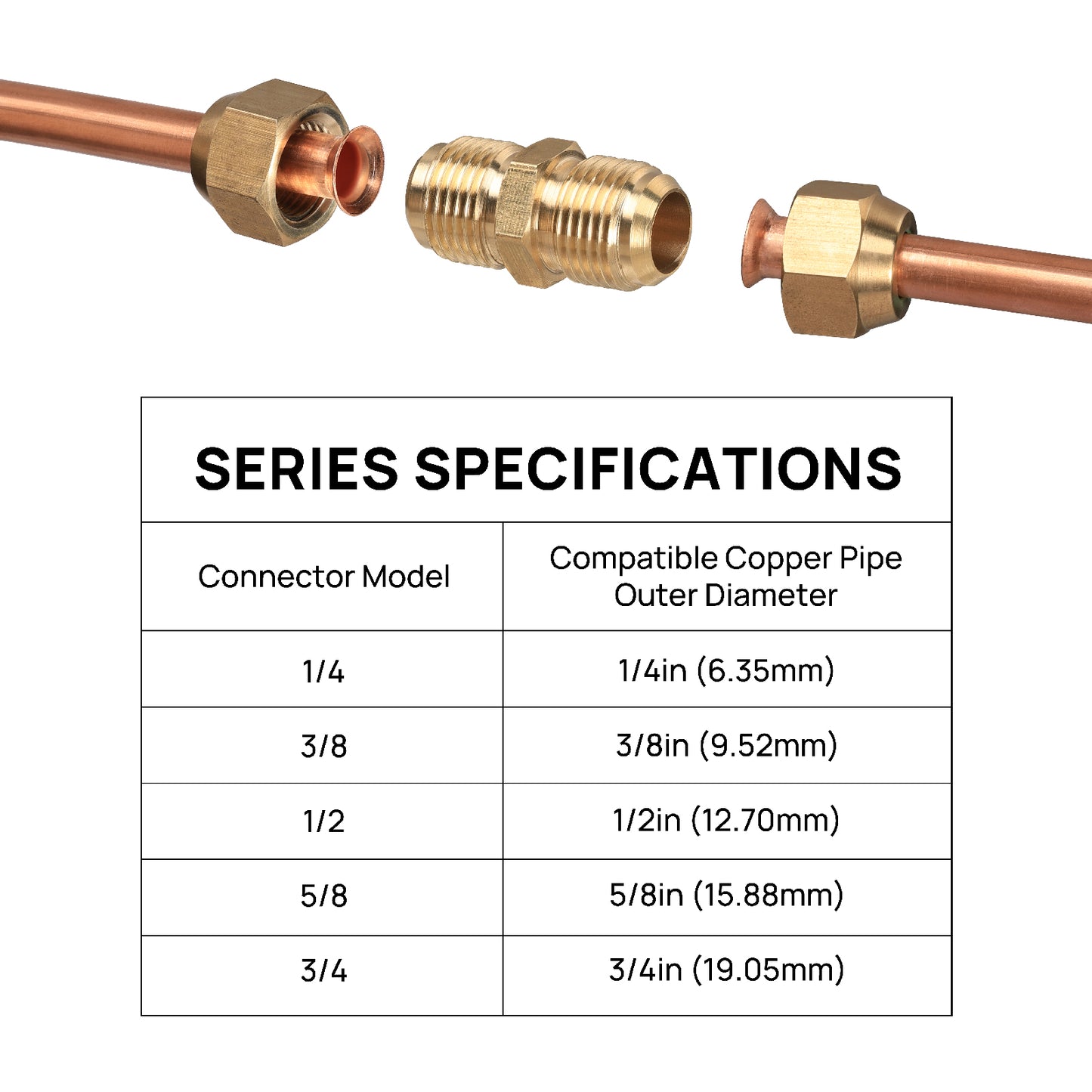 Copper Pipe Joint Connectors for Air Conditioner Tube Extension
