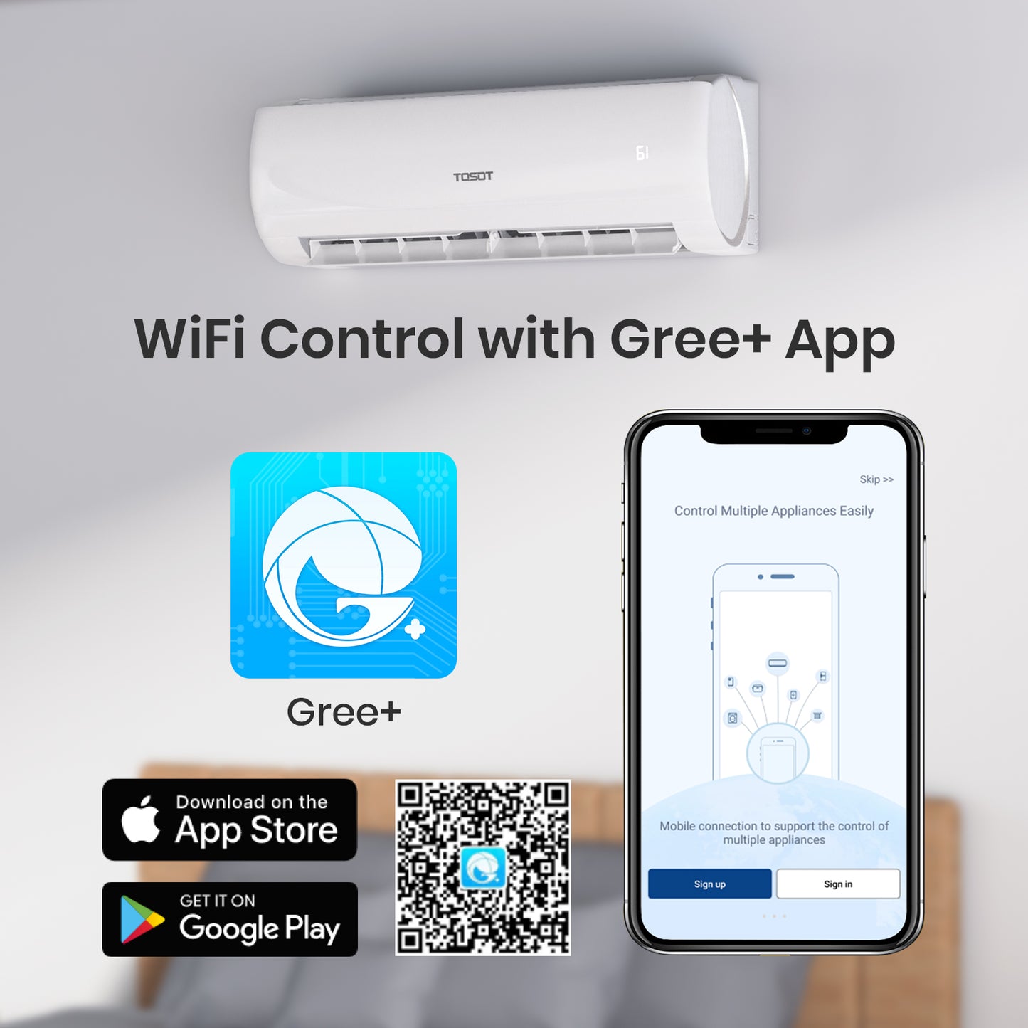 24,000 BTU Mini-Split Heat Pump Air Conditioner-230V-R410A