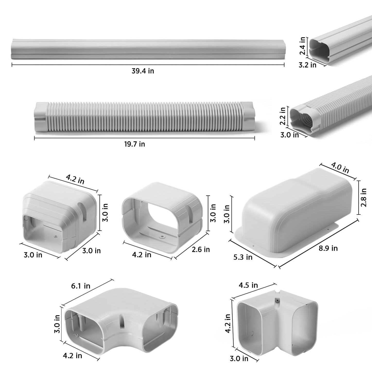 Decorative PVC Line Cover Kit for Mini-Split AC - TOSOT Direct