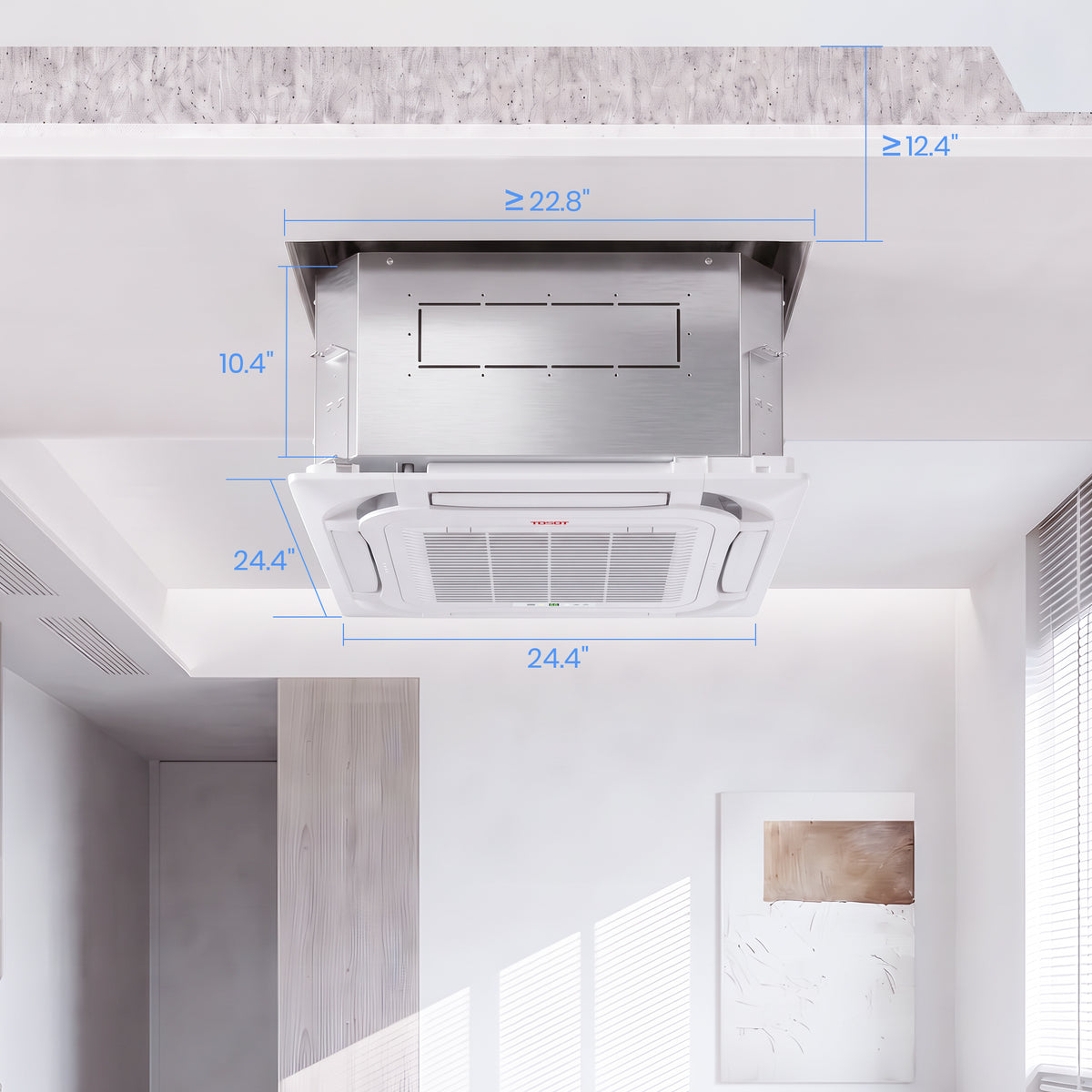 Aoraki 18,000 BTU Ceiling Cassette Mini Split Air Conditioner, 21 SEER2 - 230V