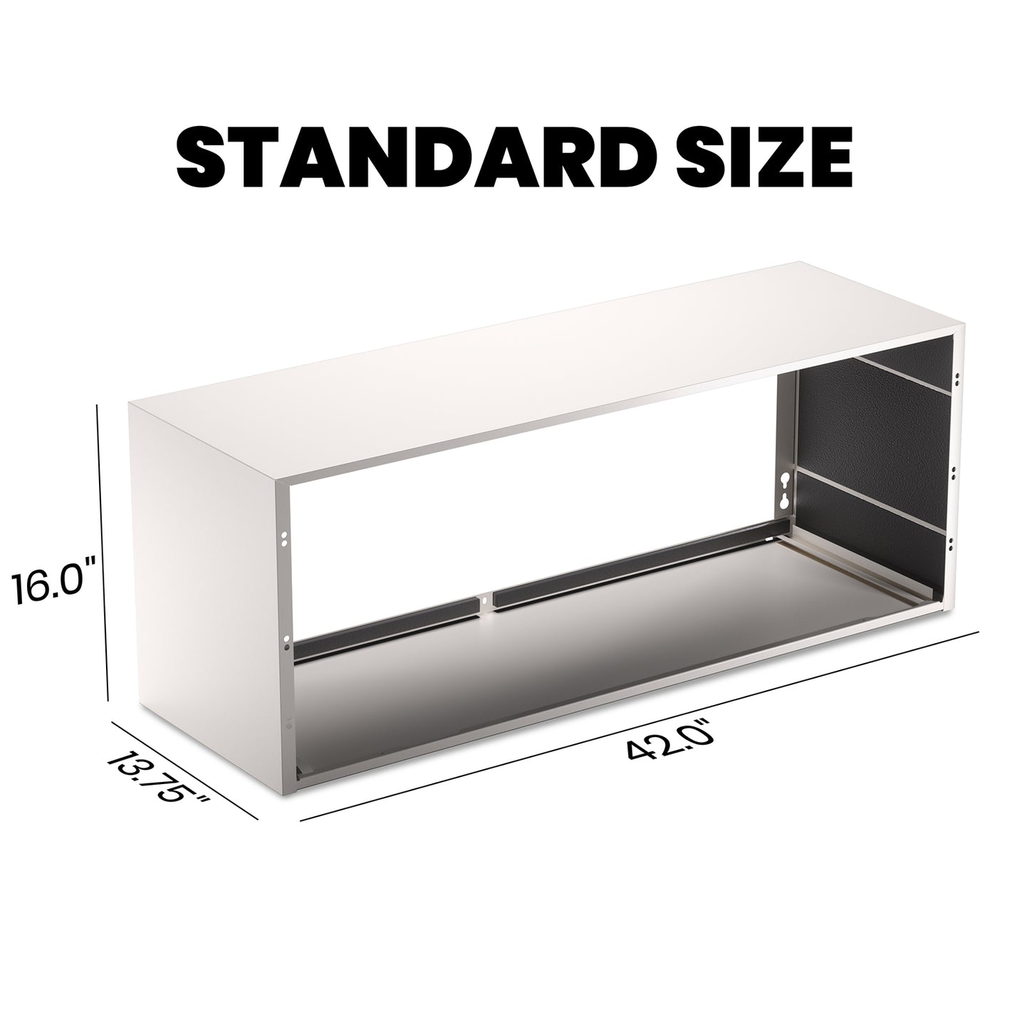 standard size: 42"x13.75"x16