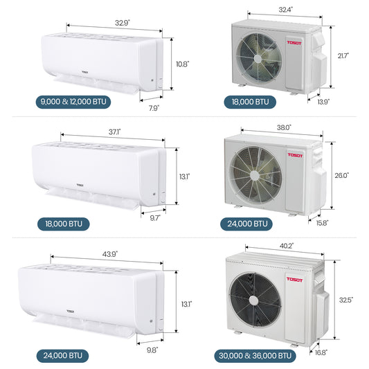 30,000 BTU Dual Zone Mini Split Air Conditioner - Heat Pump