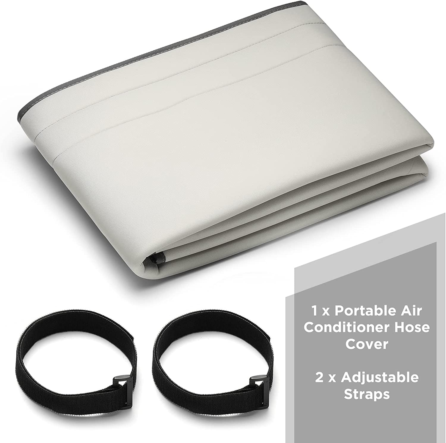 1 x portable air conditioner hose cover; 2 x adjustable straps