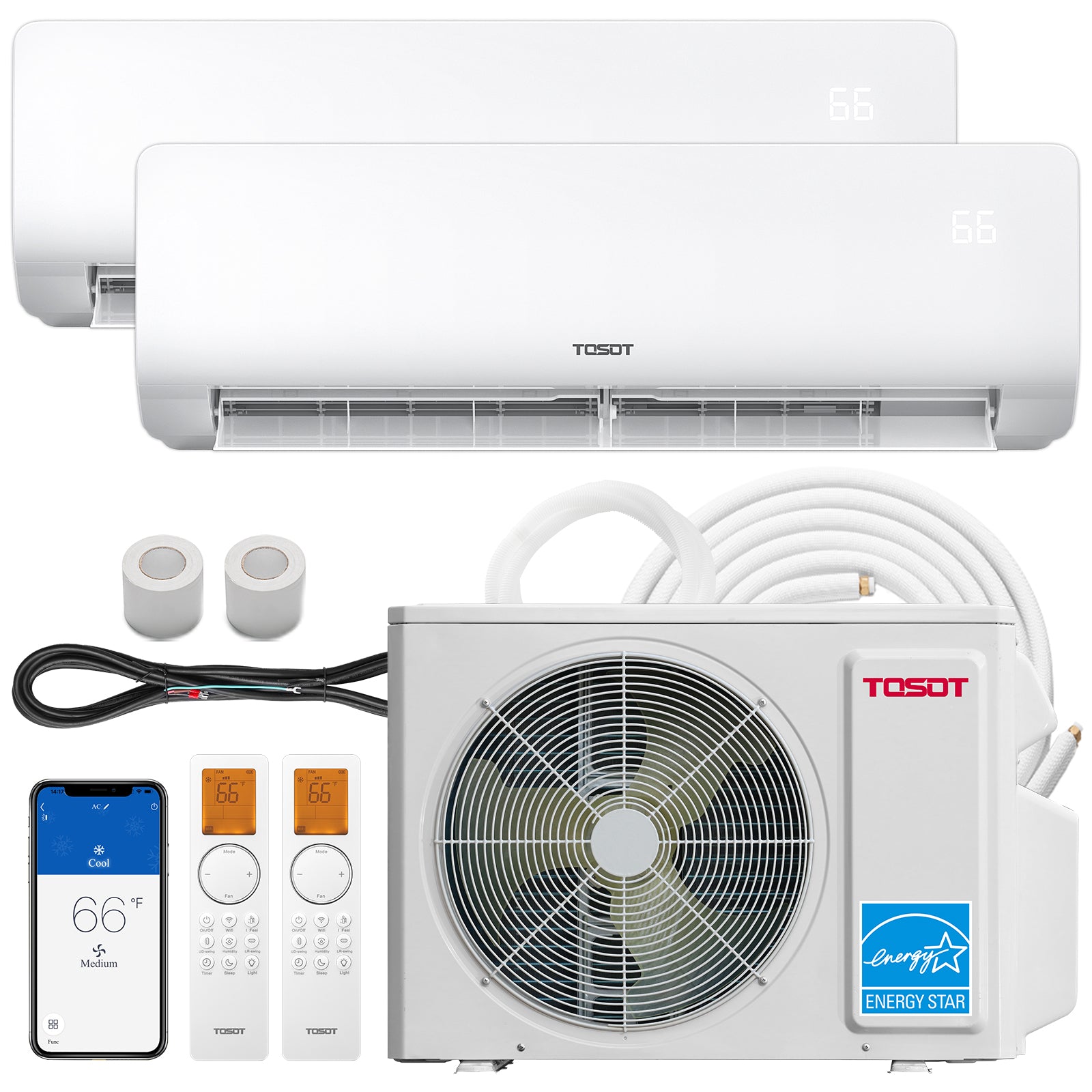 18,000 BTU Dual Zone Mini Split Air Conditioner - Heat Pump