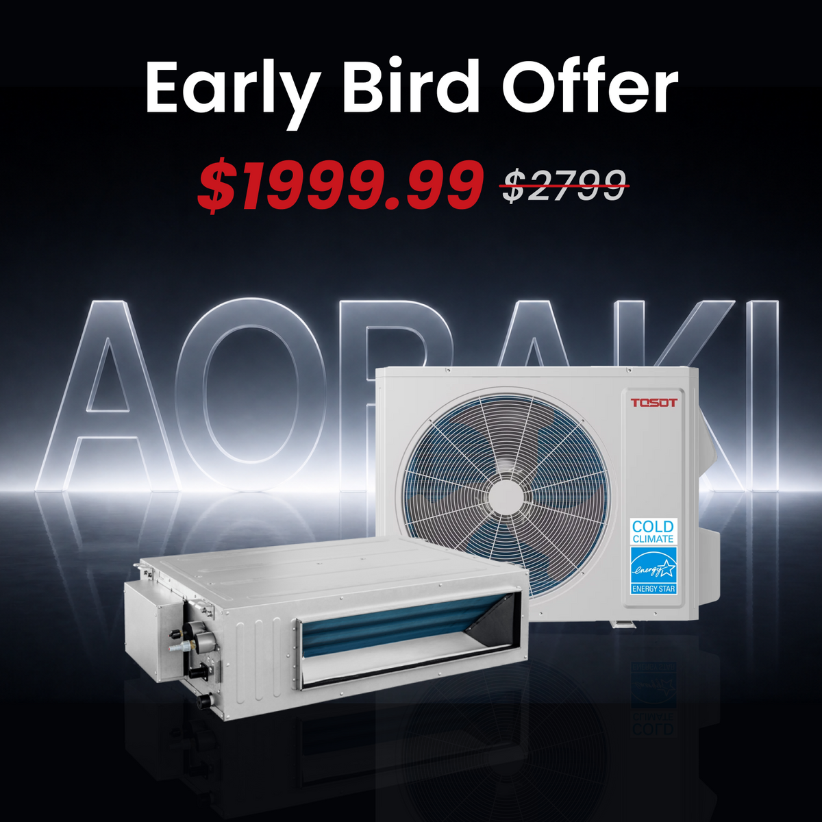 Aoraki 24,000 BTU Ducted Mini Split Air Conditioner, 19.5 SEER2 - 230V