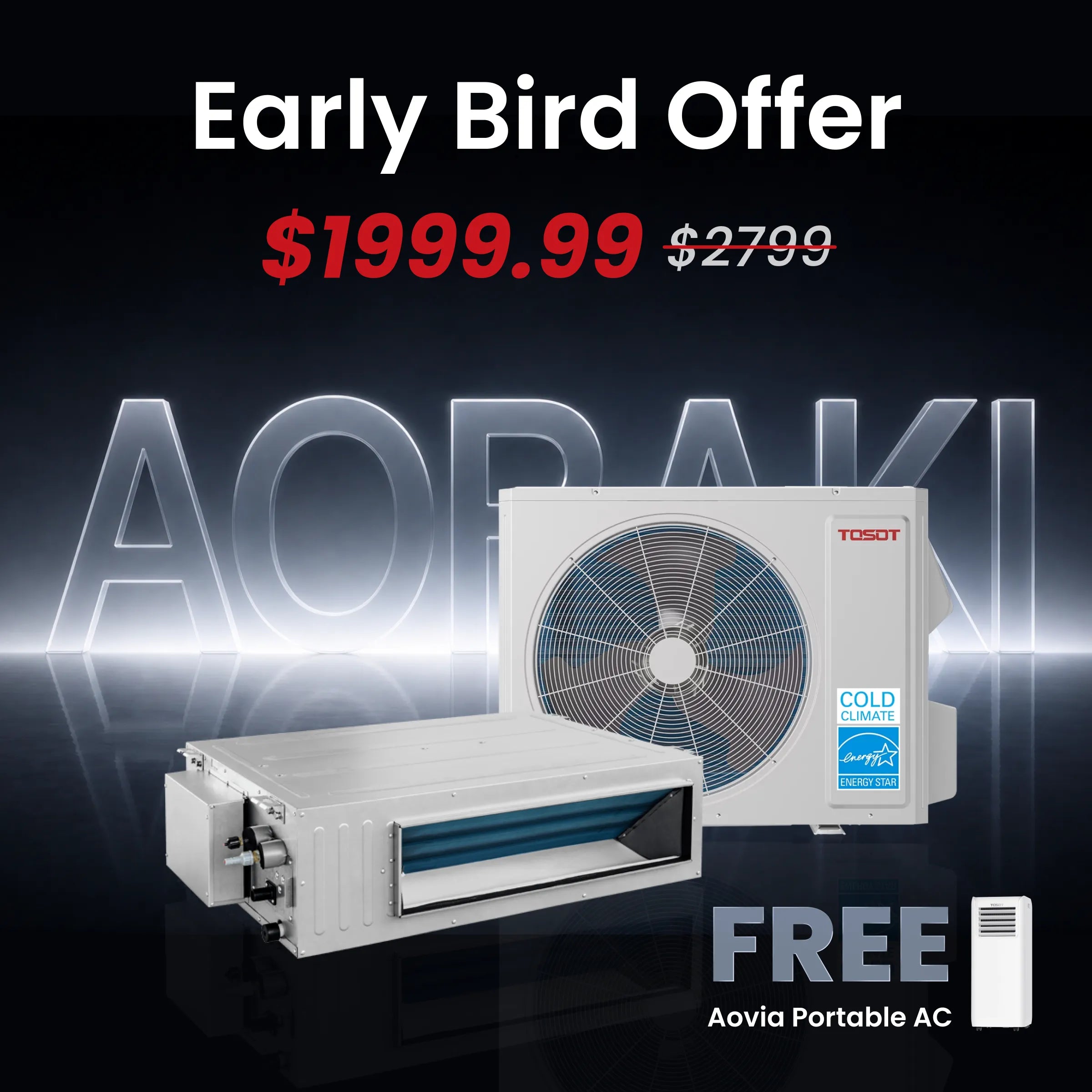 Aoraki 24,000 BTU Ducted Mini Split Air Conditioner, 19.5 SEER2 - 230V