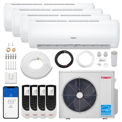 36,000 BTU Quad-Zone Mini Split Air Conditioner - Heat Pump - TOSOT Direct