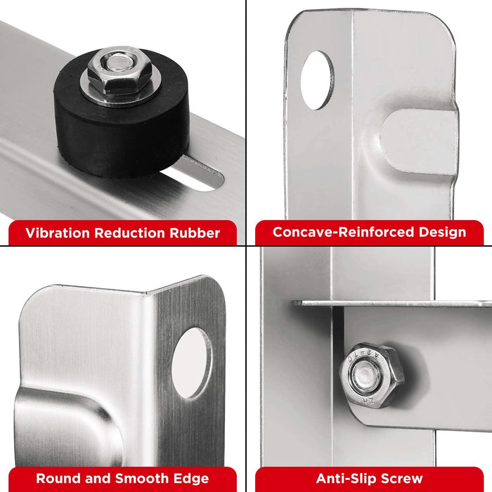 Vibration Reduction Rubber
Round and Smooth Edge
Concave-Reinforced Design
Anti-Slip Screw