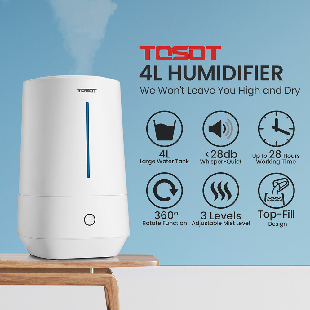 (Open Box) Ultrasonic Cool Mist Humidifier 4L - TOSOT Direct